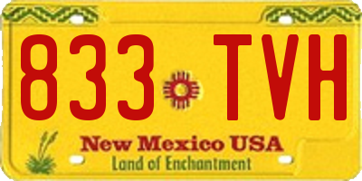 NM license plate 833TVH