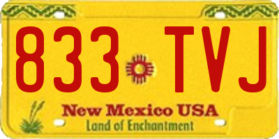 NM license plate 833TVJ