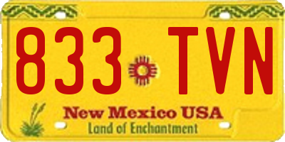 NM license plate 833TVN