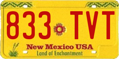 NM license plate 833TVT