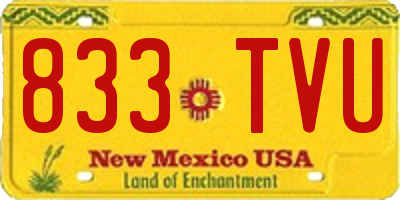 NM license plate 833TVU