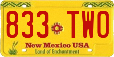 NM license plate 833TWO