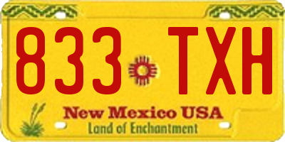 NM license plate 833TXH