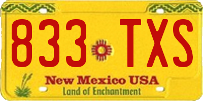 NM license plate 833TXS