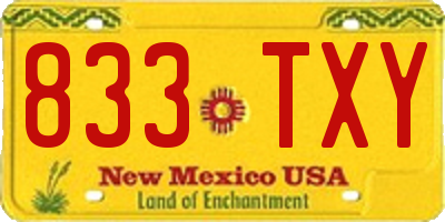 NM license plate 833TXY