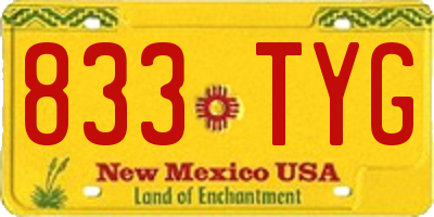 NM license plate 833TYG