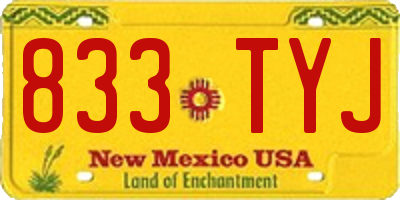 NM license plate 833TYJ