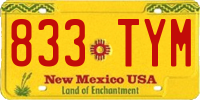 NM license plate 833TYM