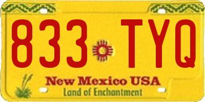 NM license plate 833TYQ