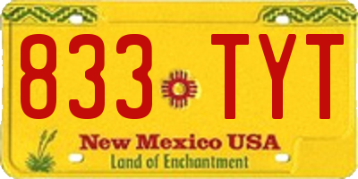 NM license plate 833TYT