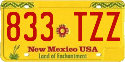 NM license plate 833TZZ