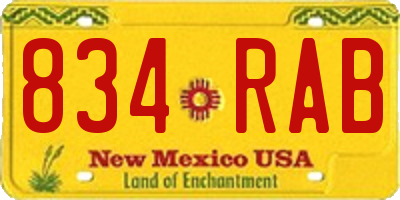 NM license plate 834RAB