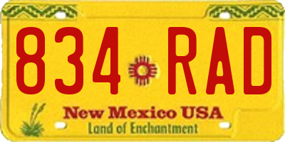 NM license plate 834RAD