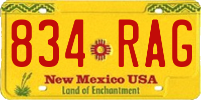 NM license plate 834RAG