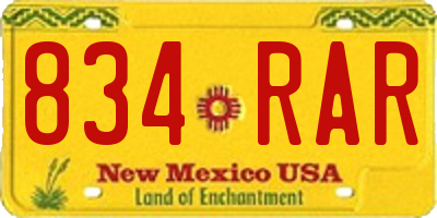 NM license plate 834RAR