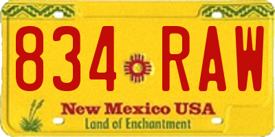 NM license plate 834RAW