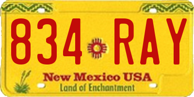 NM license plate 834RAY