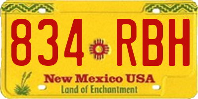 NM license plate 834RBH