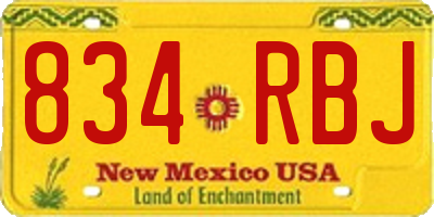 NM license plate 834RBJ