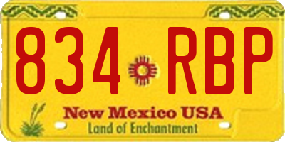 NM license plate 834RBP
