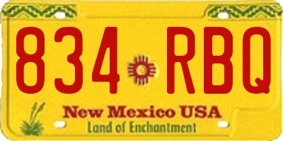 NM license plate 834RBQ