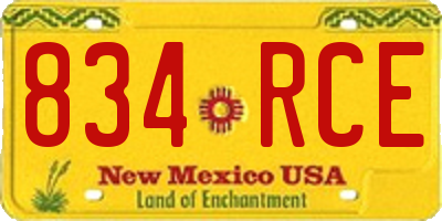 NM license plate 834RCE