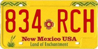 NM license plate 834RCH