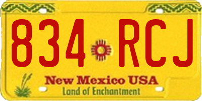 NM license plate 834RCJ