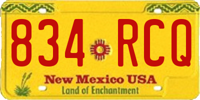 NM license plate 834RCQ