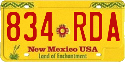 NM license plate 834RDA