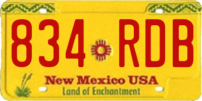 NM license plate 834RDB