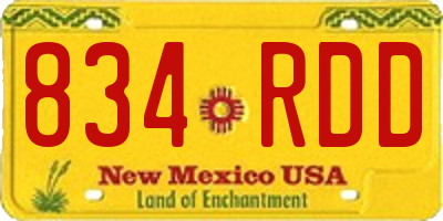 NM license plate 834RDD
