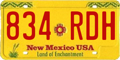 NM license plate 834RDH