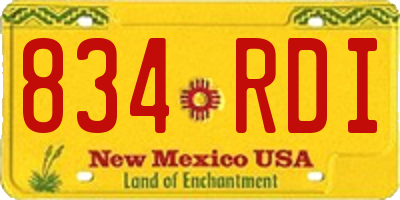 NM license plate 834RDI