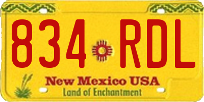 NM license plate 834RDL