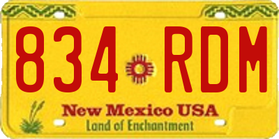NM license plate 834RDM