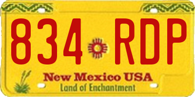 NM license plate 834RDP