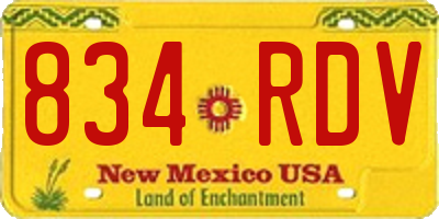 NM license plate 834RDV