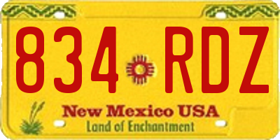NM license plate 834RDZ