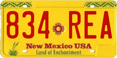 NM license plate 834REA
