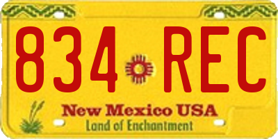NM license plate 834REC
