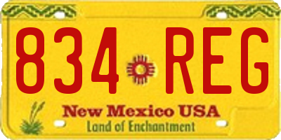 NM license plate 834REG