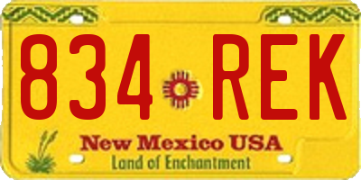 NM license plate 834REK
