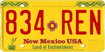 NM license plate 834REN
