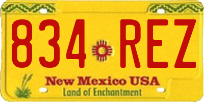 NM license plate 834REZ
