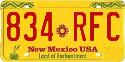 NM license plate 834RFC