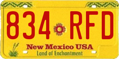 NM license plate 834RFD