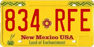 NM license plate 834RFE