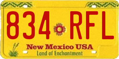 NM license plate 834RFL