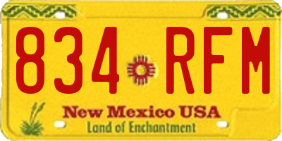 NM license plate 834RFM
